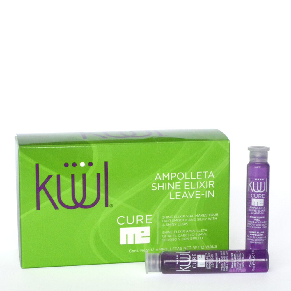 Эликсир-ампулы для реконструкции поврежденных волос Kuul Cure Me Ampolleta Shine Elixir Leave-in -12шт х 12 мл
