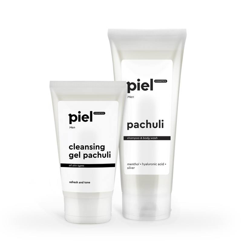 Комплекс Очистка и свежесть для мужской кожи лица и тела Piel Cosmetics-2 шт 150 мл+250 мл